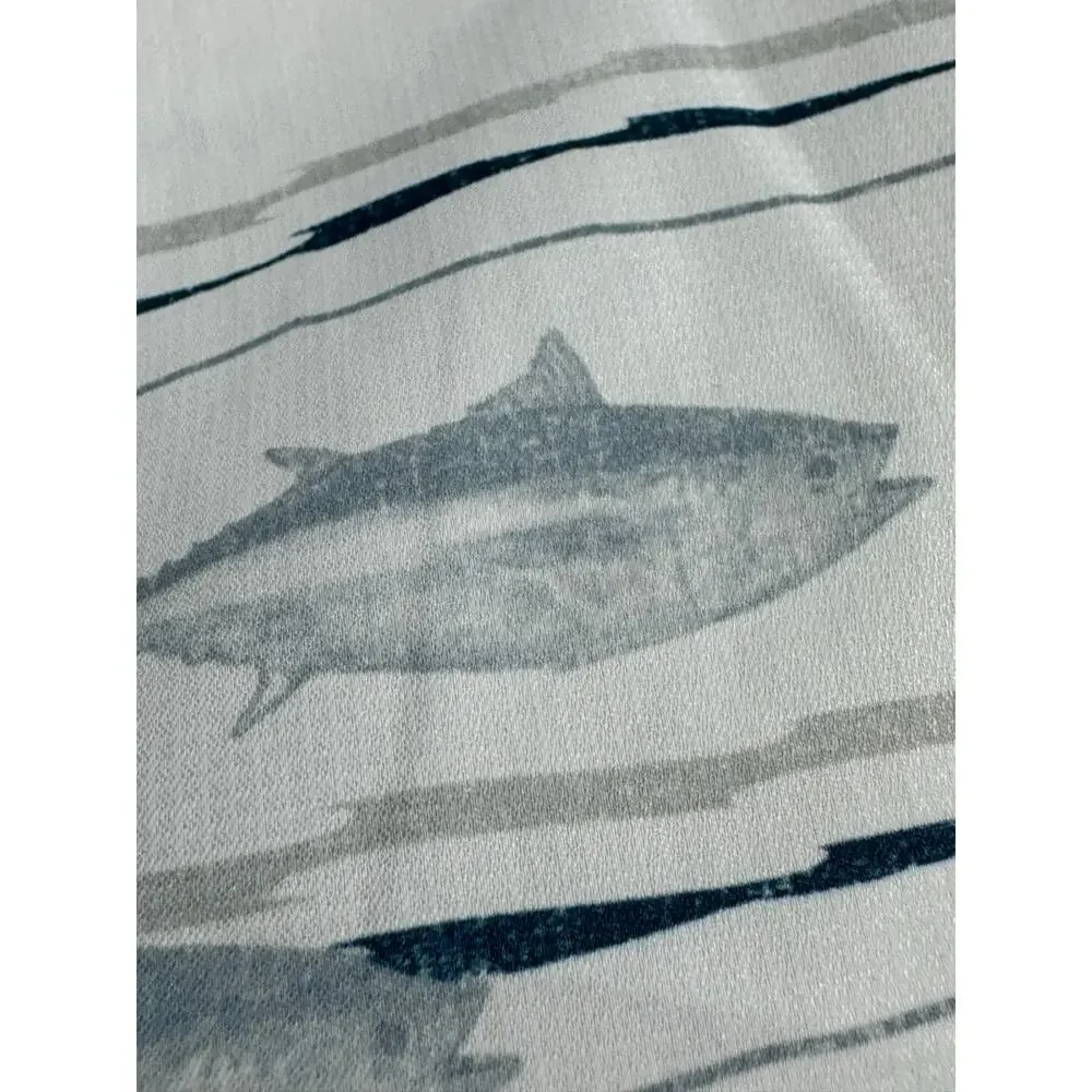 Huk Tuna Pastel Teaser White Stretch Button Up Shirt 2XL